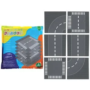 Set Placi Plastic pentru Cuburi de Constructie cu Model de Drum