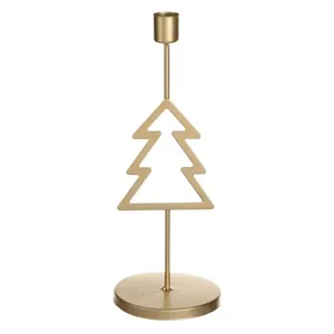 Decorativ Crăciun Metalic cu Model Brad Auriu