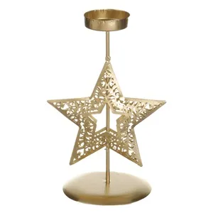 Suport Decorativ Metalic Auriu Fulg Crăciun Ø8x17cm