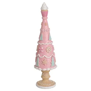 Decoratiune 3D de Craciun în formă de brad din poliresină cu glitter