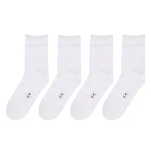Sosete Albe pentru Femei - Set de 4 Perechi Monocolor Calitate Superioară