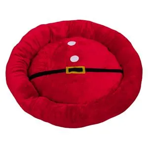 Pat rotund pentru câini, Moș Crăciun, Roșu, Ø75 cm