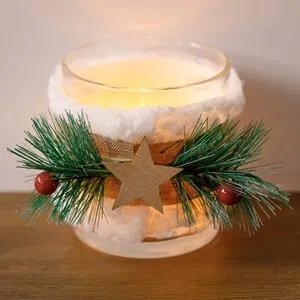 Suport Decorativ din Sticlă pentru Lumanare Tip Pastilă