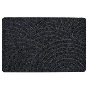 Covoraș de intrare gri cu model reliefat semicercuri 60x40cm