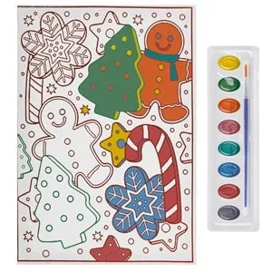 Canvas Craciun A4 cu Model Om de Turta Dulce și Acuarele