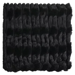 Față de Pernă Decorativă Iarnă din Blană Ecologică Neagră 40x40cm