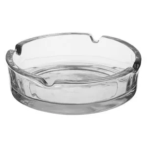 Scrumieră rotundă din sticlă transparentă cu 4 spații pentru tigări