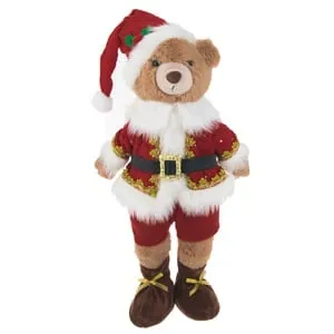 Figurina Decorativă de Crăciun: Ursulet Mos Craciun în Haina Rosie
