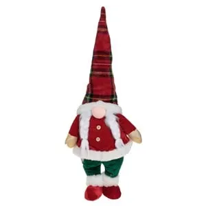 Figurina Gnome Decorativă Crăciun - Haina Roșie și Carouri 70cm