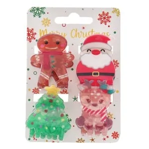 Clame de Craciun cu Figurine Acrilice - Set 4 buc