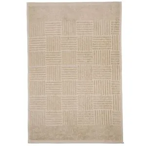 Prosop de bucatarie din bumbac bej cu dungi reliefate, 60x40 cm