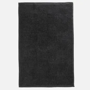 Prosop de bucătare din bumbac negru cu linii 60x40 cm