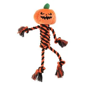 Jucarie pentru caini Dovleac cu Sfori, 38 cm, Portocaliu