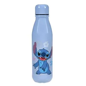Sticlă de apă pentru copii, albastră cu model Stitch, 600 ml