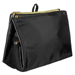Portfard Negru cu 3 Compartimente, 23x10x17cm