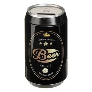Cutie de Bere Metalică Neagră – Model Decorativ Ø8,5x16cm
