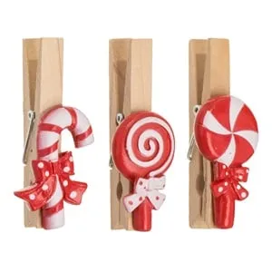 Clestisori Decorativi de Crăciun din Lemn cu Figurine Candy
