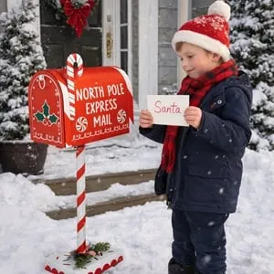 Decoratiune Cutie Postală Crăciun North Pole Express Mail