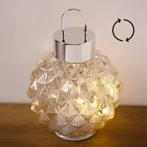 Glob Decorativ de Crăciun LED Rotativ Sticla Sampanie
