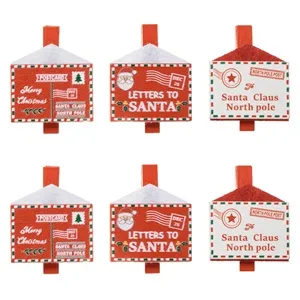 Clestisori din lemn decorativi de Craciun cu scrisori festive