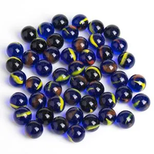 Bile din sticlă albastre, diametru 15mm, set de 50 bucăți