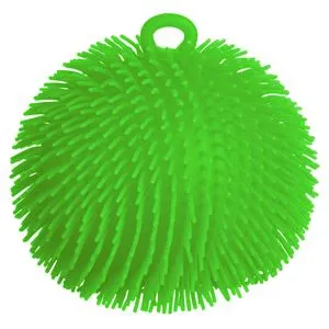 Minge Anti-Stres Fuzzy Verde Lime cu Mâner pentru Relaxare