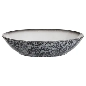 Farfurie adanca ceramica neagra cu efect de piatra