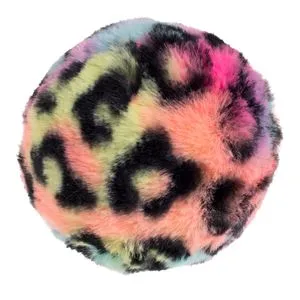 Minge pufoasă animal print Ø8 cm multicolor