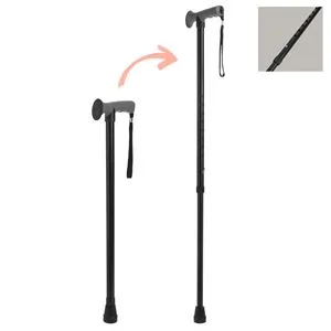 Baston pliabil din aluminiu, reglabil pe inaltime, negru