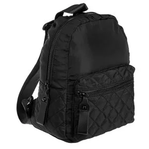 Rucsac dama matlasat, negru, 21x14x27cm