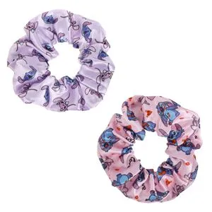 Elastice de Par din Satin cu Model Stitch, Roz și Lila