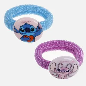 Elastice de par frotte cu glitter și personaj Stitch, set 2 bucăți