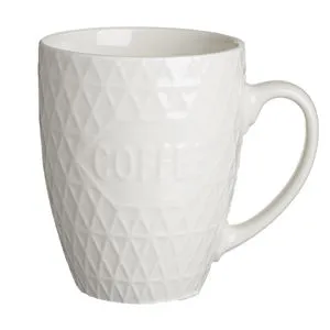 Cană albă cu modele reliefate, 400ml din New Bone