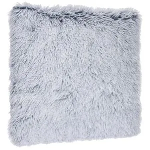 Pernă decorativă din imitație de blană gri, 50x50 cm