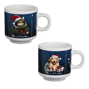 Set Cani Decorativ Craciun Pisică Caine
