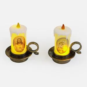 Suport de Lumanare LED Decorativ cu Flacare și Glitter Holografic