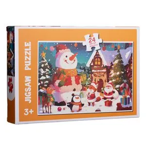 Puzzle de Craciun cu Figurine in Sat Nins, 24 piese, Multicolor
