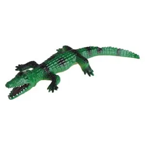 Jucarie Realista Crocodil Verde cu Detalii Negre