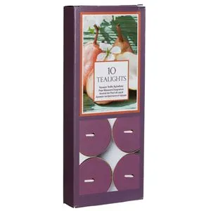 Lumanari pastila parfumate mov cu aroma de flori de para, 10 bucati, Ø4x1.5cm