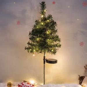 Brad solar cu LED de Craciun - lumină verde, funcție solară