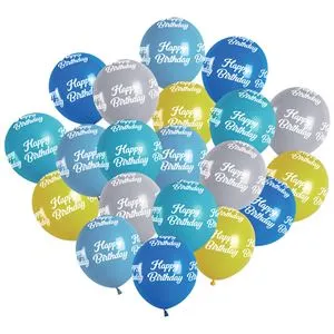 Baloane de Petrecere Multicolor 'Happy Birthday' - 20 buc