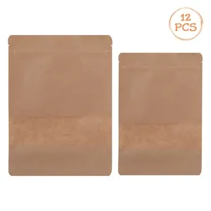 Saculete Kraft pentru Dulciuri cu Zip și Fereastră