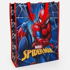 Pungă multifuncțională din PP, Albastră cu model Spiderman, 36x14x46cm