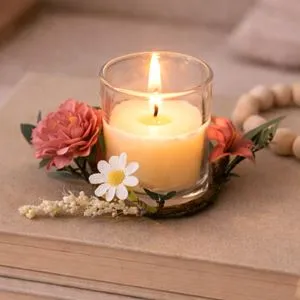 Set Lumanare cu Coronita de Flori