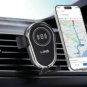 Suport auto cu incarcare wireless Qi si fixare automata, Negru