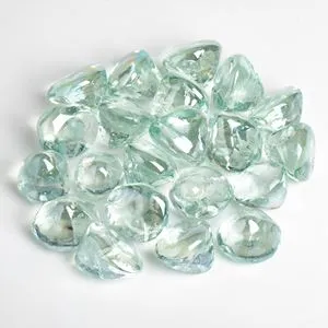 Pietre decorative lucioase din sticla transparenta, 340g, forma diamant, 2.5cm