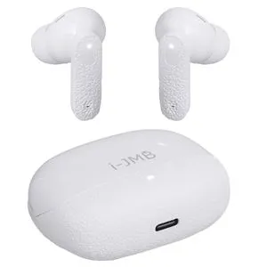 Casti wireless albe cu carcasa de incarcare si traducere AI