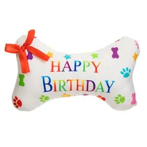Jucarie pentru caine os \"Happy Birthday\" cu efect sonor