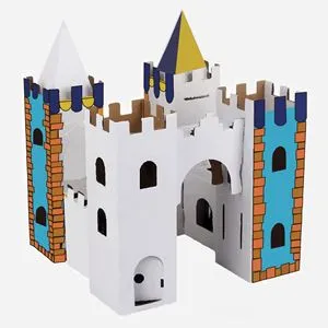 Set Creativ 3D Castel cu 8 Markere, Alb, 24x24x30cm