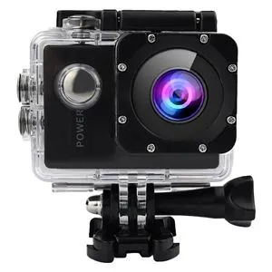Camera de actiune 4K Ultra HD cu Wi-Fi, Carcasa impermeabila, Negru